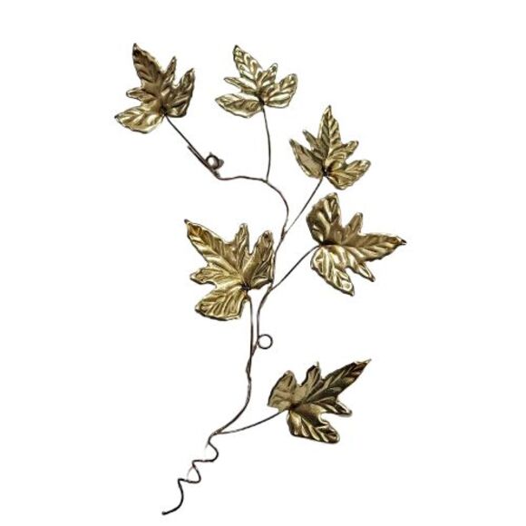 Brass English Ivy Wall Decor Set Of 3 Spray Swag Vintage - Picture 2 of 4